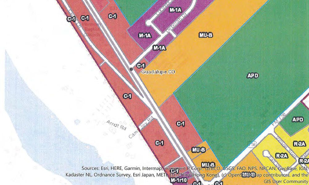 Zoning map for area