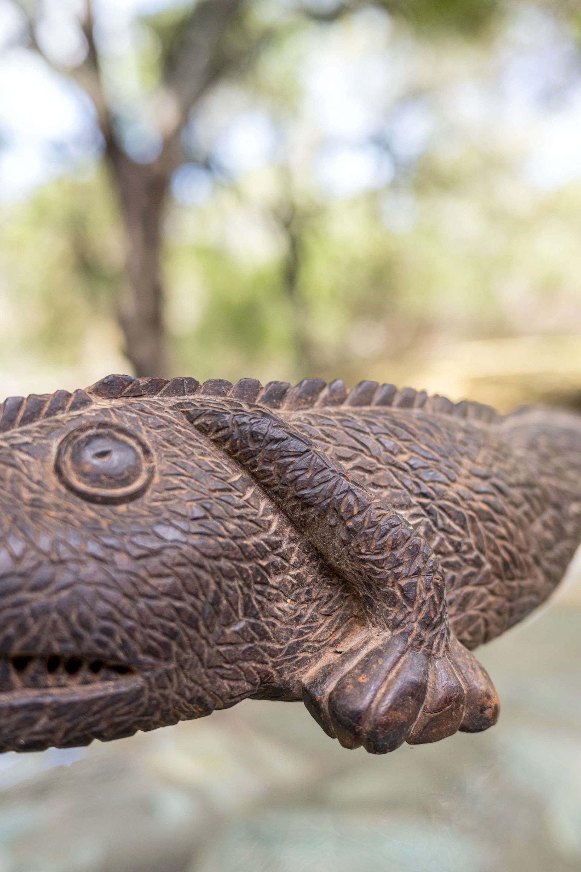 Tenacious-Reptilian- Wood-Sculpture-by- Kenneth-Nonyana
