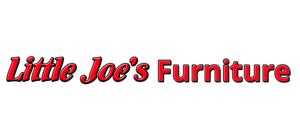Little Joe’s Furniture logo in red italic text with black outline on a white background