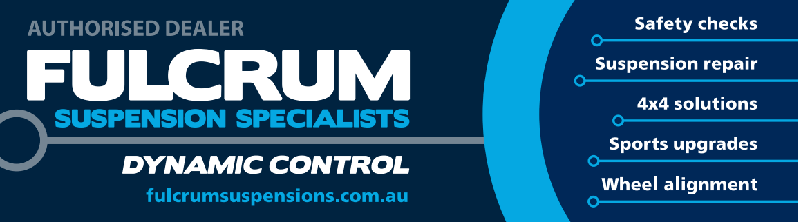 Blue banner ad for Fulcrum Suspension Specialists, offering safety checks, suspension repair, and wheel alignment. — Border Power Steering Service In Lavington, NSW