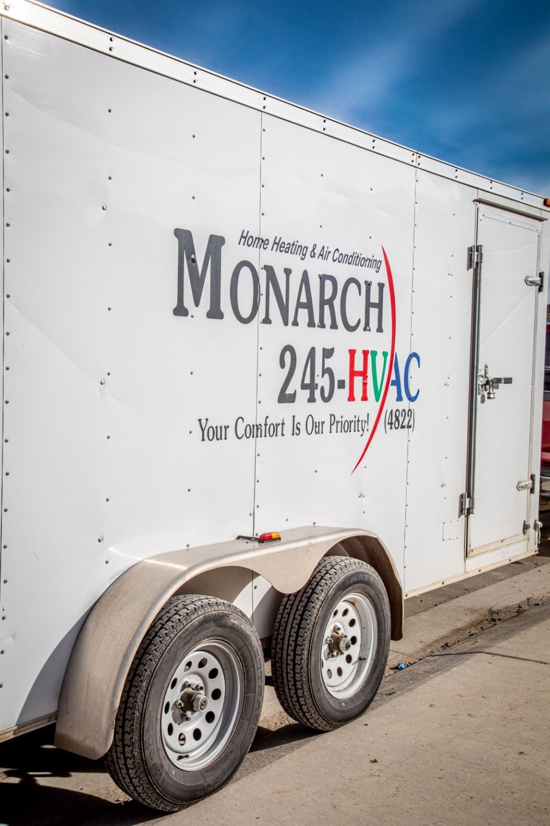 White trailer with 