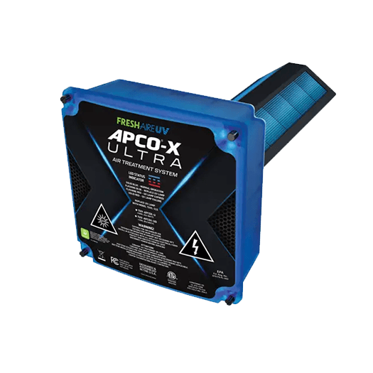 Blue APCO-X Ultra air treatment system with filter.