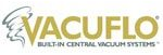 VACUFLO logo with gold text and a stylized tornado.