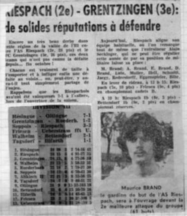 Un article de journal sur Grenzingen avec une photo d'un homme