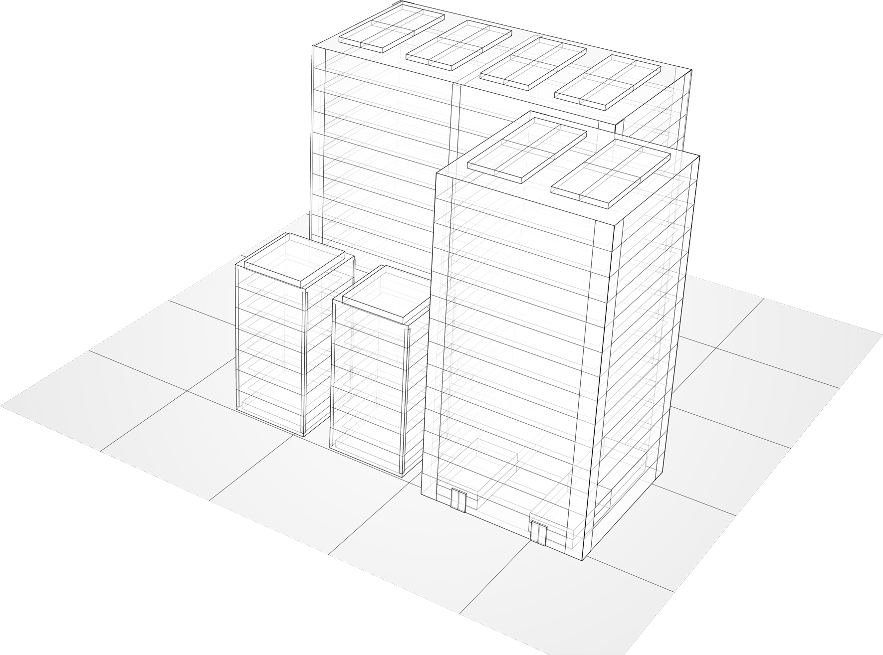 group of building sketch