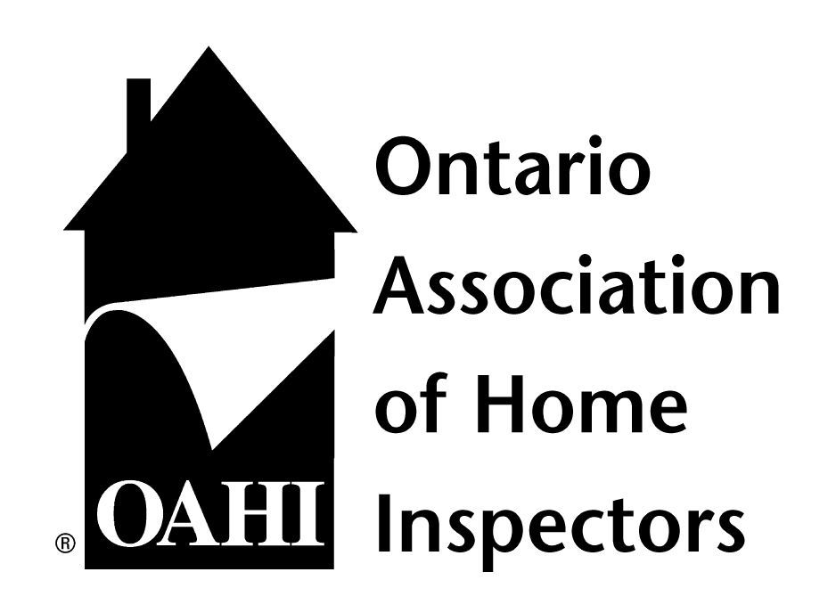 Logo of the Ontario Association of Home Inspectors: a house silhouette with a peeling page corner and the text