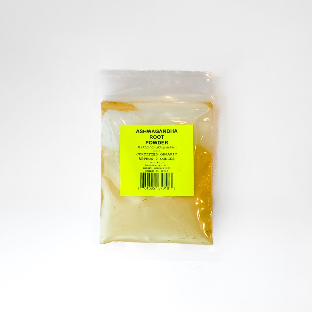 Clear plastic bag with yellow label containing a pale food item on a white background
