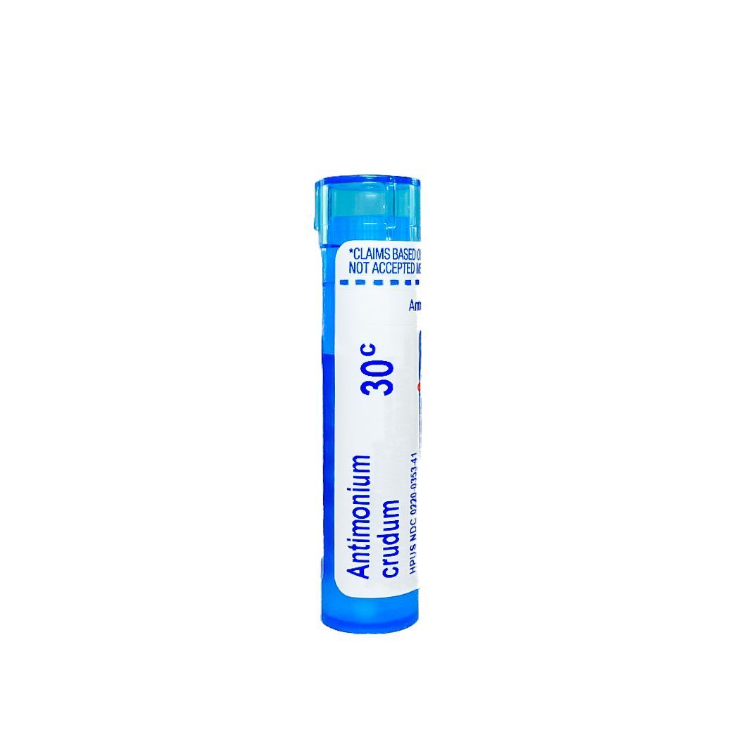 Blue cylindrical vial labeled