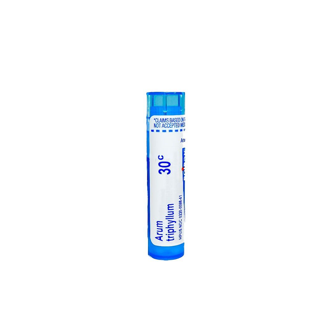 Blue medicine vial labeled 30℃ with a white cap on a plain background