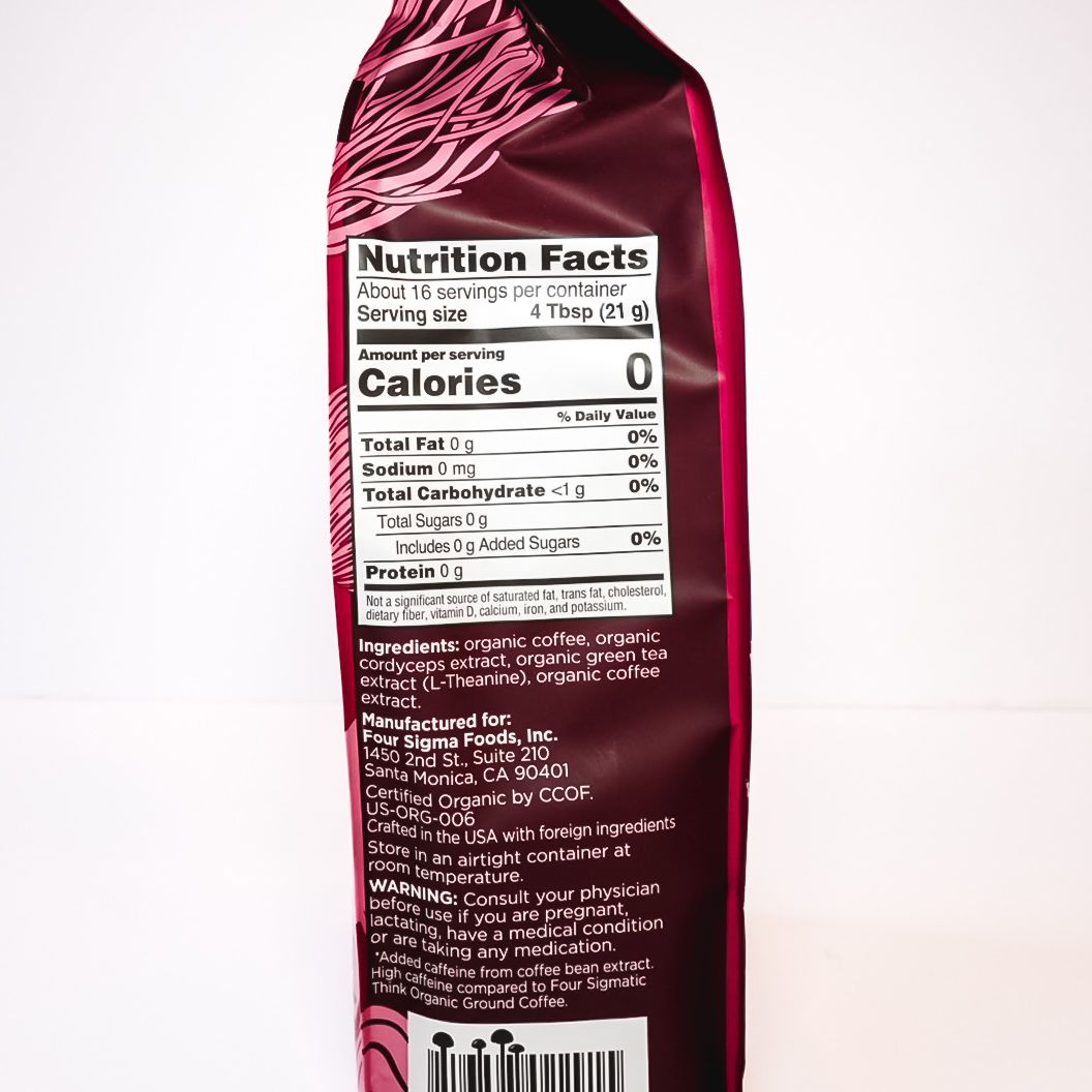 Pink Four Sigmatic Boost organic mushroom coffee package with floral pattern