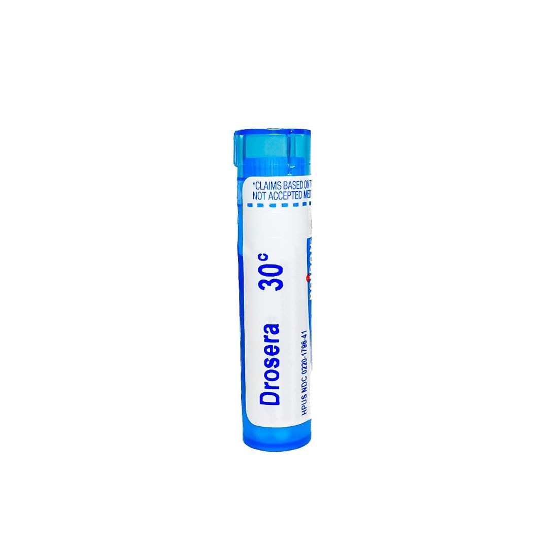Blue-capped tube labeled “Drosser 30°” on a white background