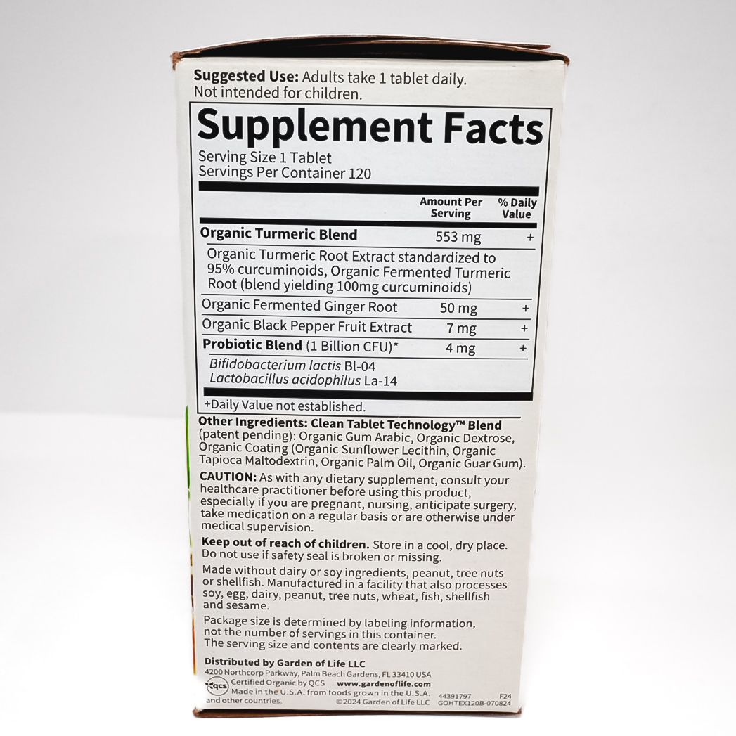 Nature’s Way Organics Extra Strength Turmeric supplement box with pink flower and turmeric root image