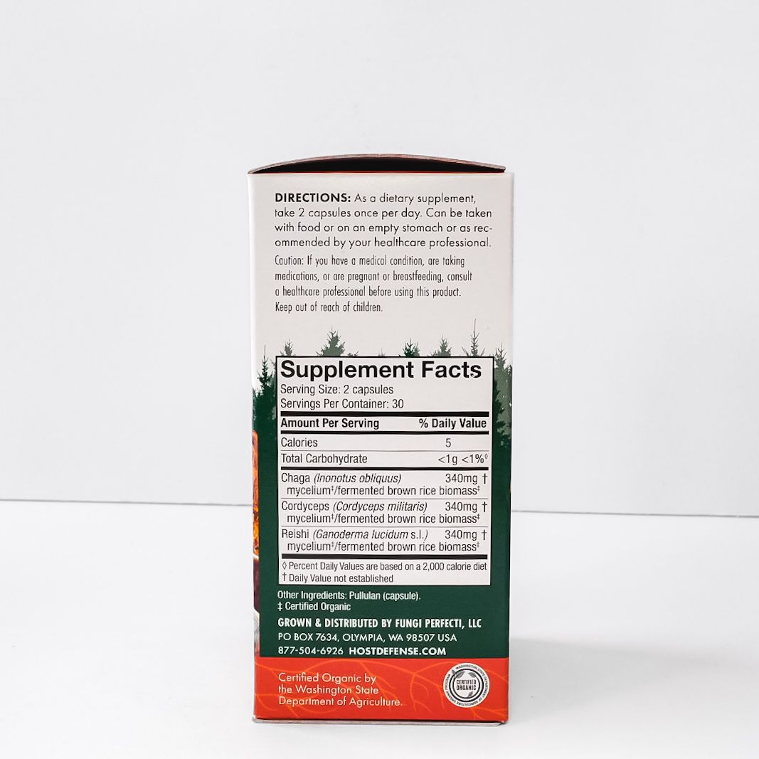 Nature's Way Lion's Mane Mushroom Breathe supplement box with orange mushroom artwork and red footer
