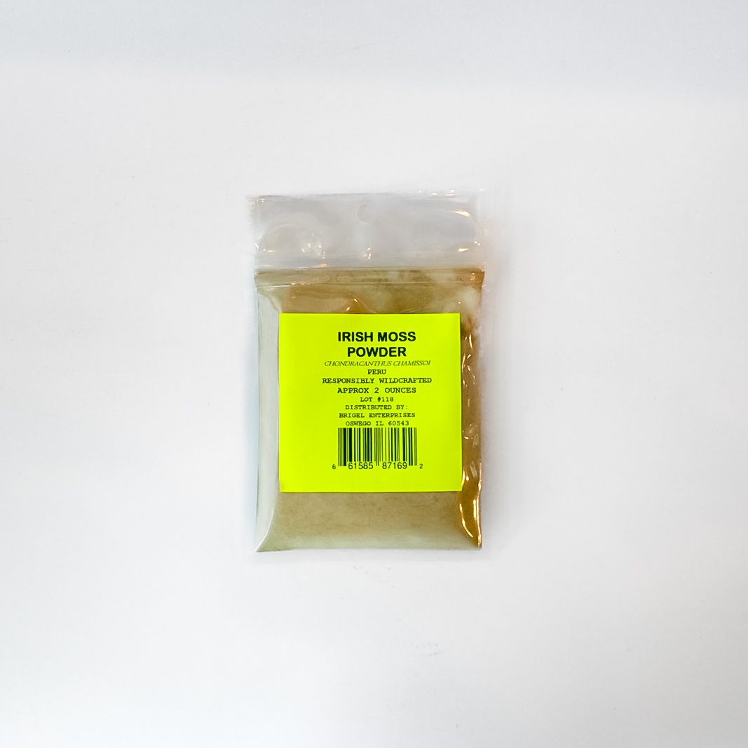 Small clear plastic bag with yellow contents and a bright yellow label/barcode on a white background