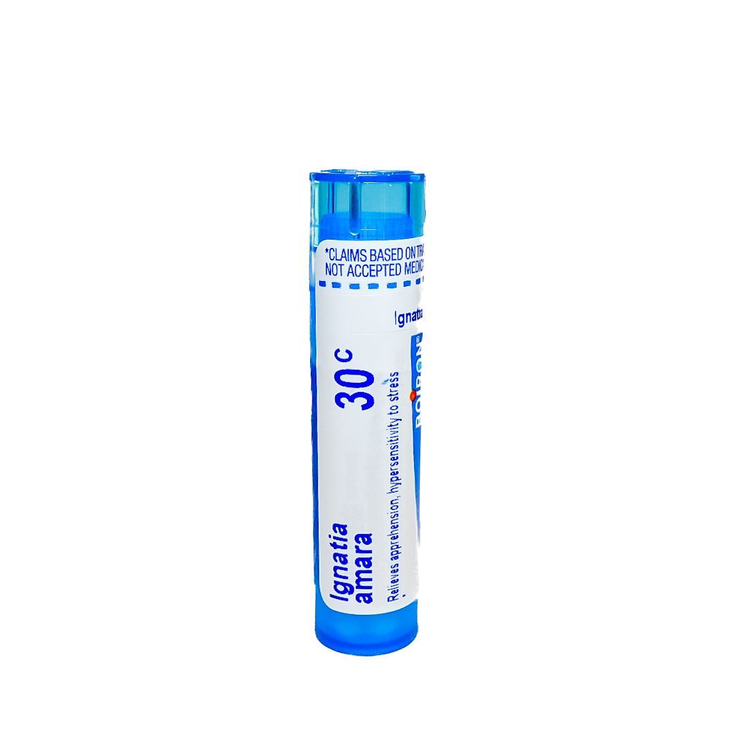 Blue-and-white medicine capsule labeled “30C” on a white background