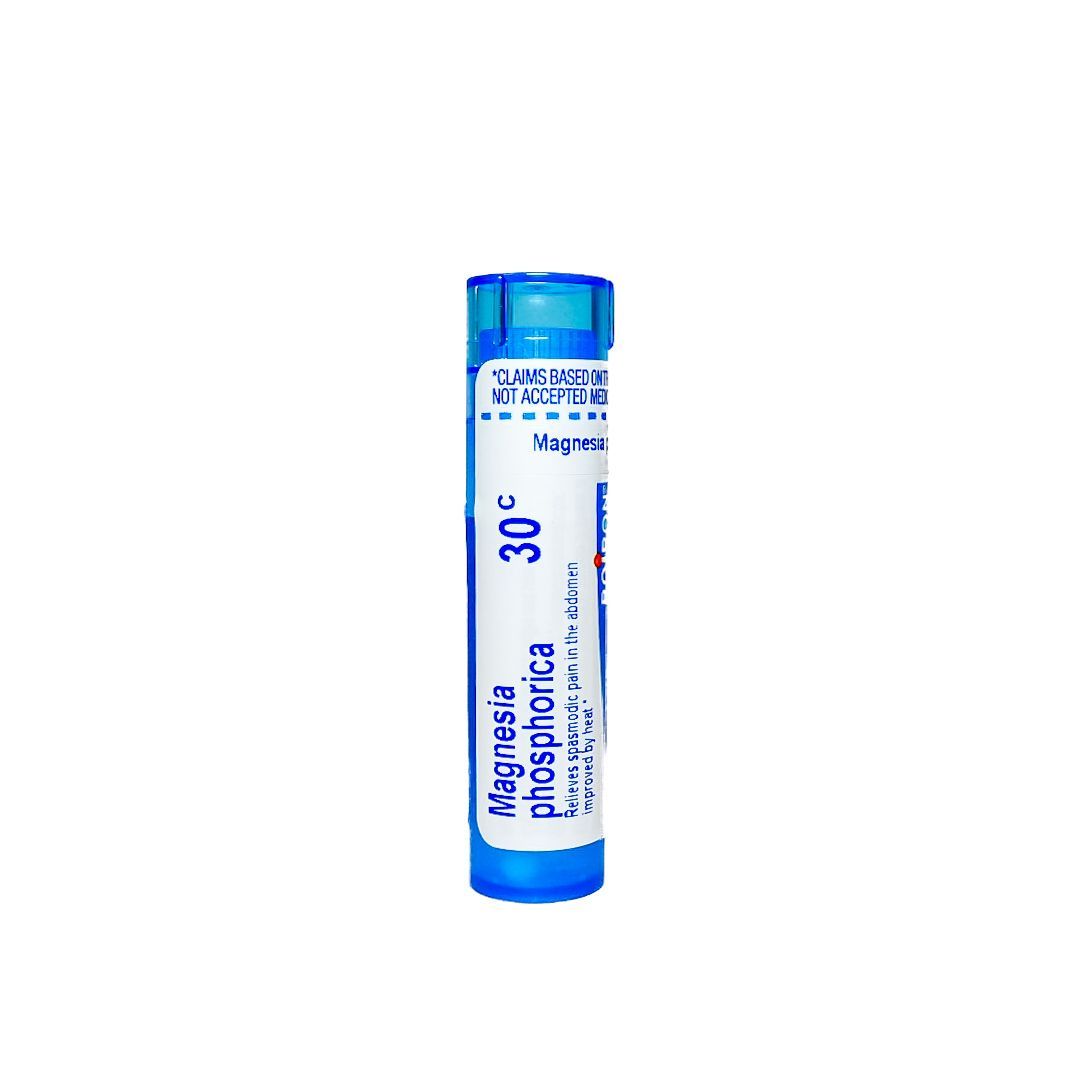 Blue lip balm tube with white label on a plain white background
