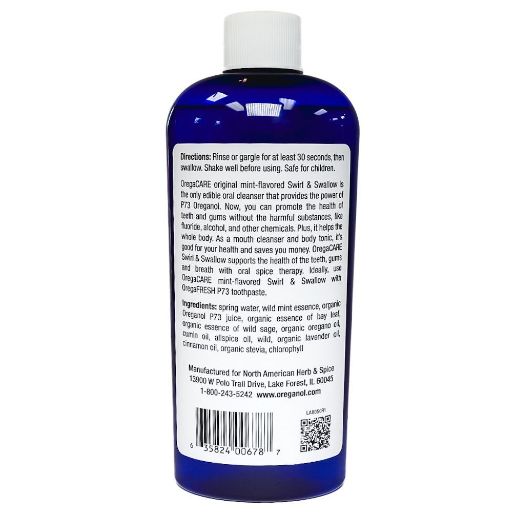 Blue bottle of Children’s OraCare oral gel with white cap and green label, for sore throat relief