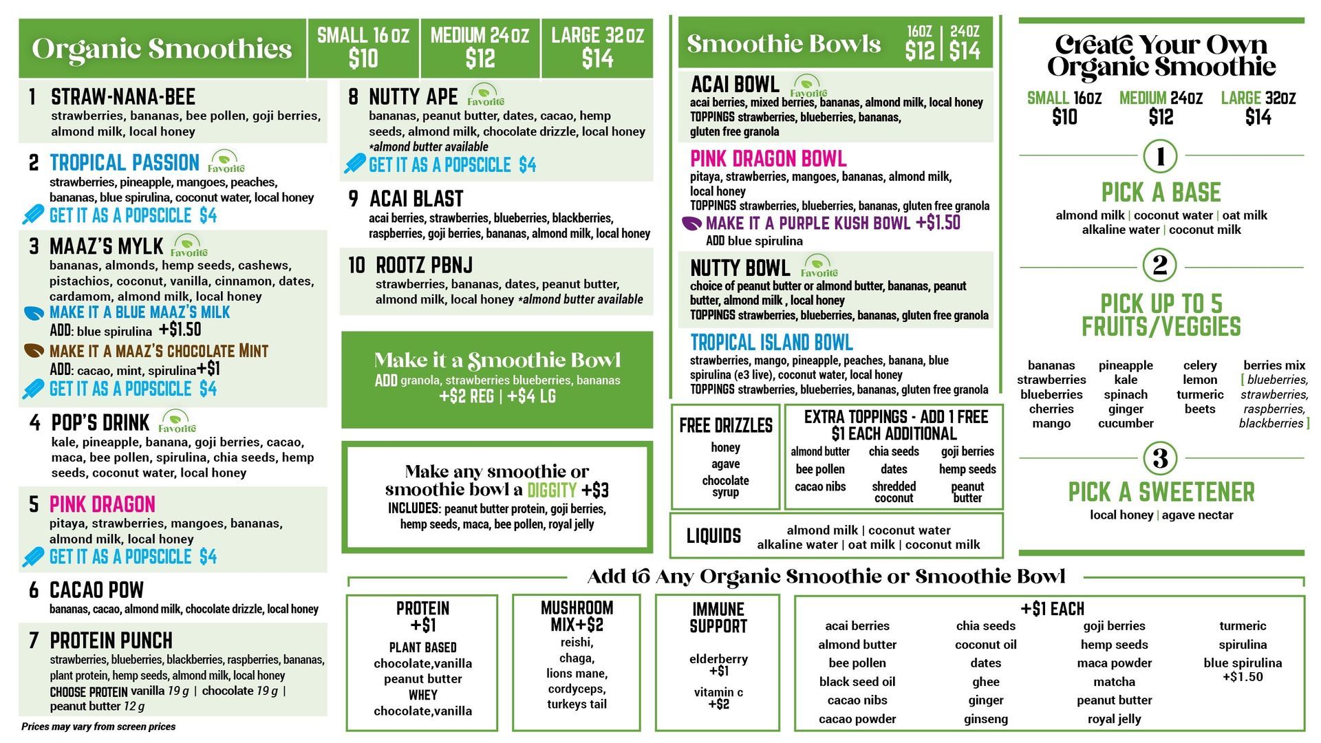 Green-and-white infographic with multiple columns of text, icons, and sections about services or programs.