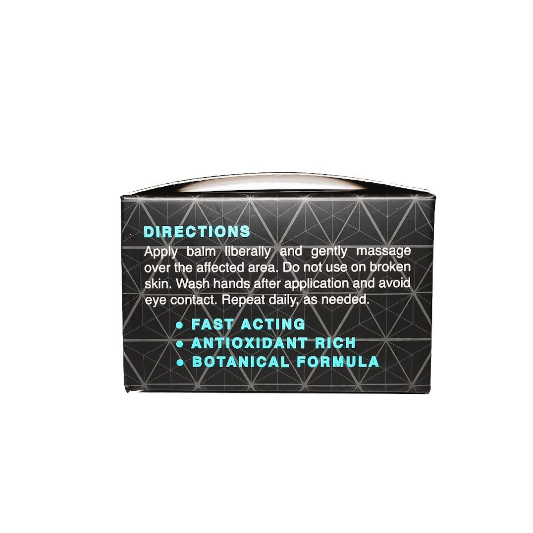 Cymebika Ultimate Pain Balm box with turquoise and black packaging, 50 mL