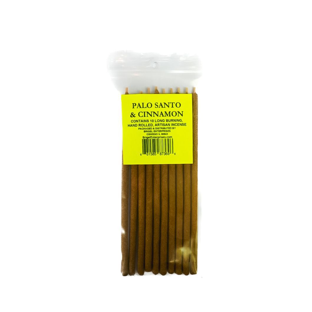 Package of brown cinnamon sticks in a clear plastic bag with a yellow label.