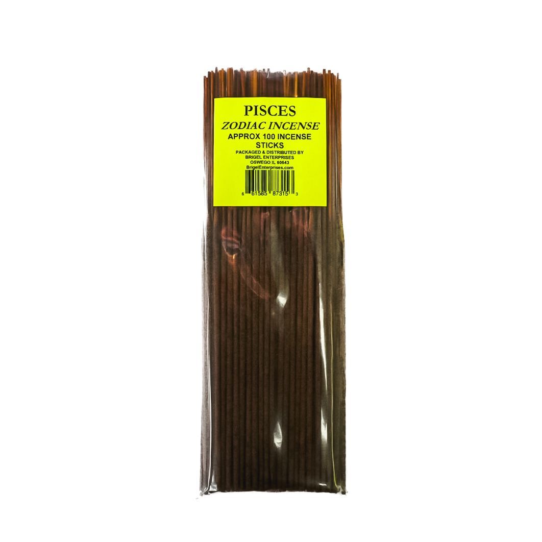 Packaged brown spaghetti noodles in a clear plastic bag with a yellow label