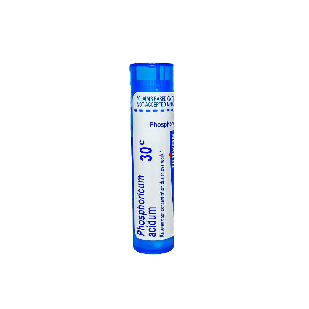 Blue-capped tube-shaped medication vial with white label on a plain background