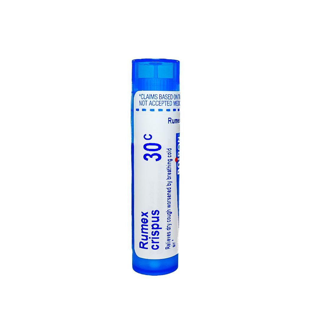 Blue lip balm tube with white label on a plain white background