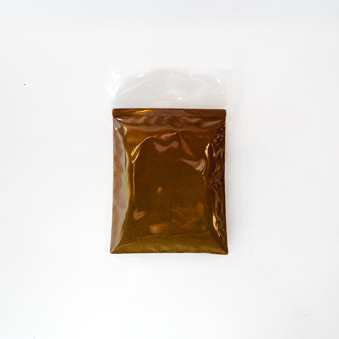 Bag of saw palmetto berry powder with yellow label on white background