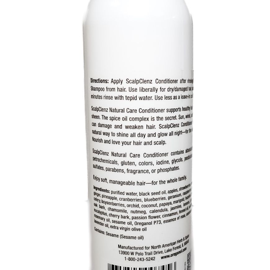 White bottle of SeaClayz Manuka Honey Hair Conditioner with black cap on a white background