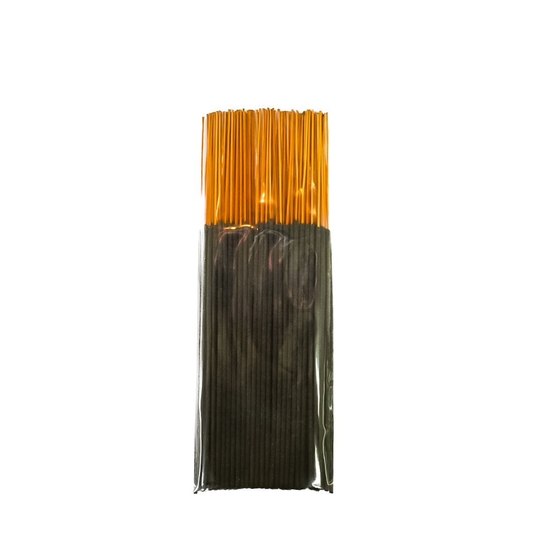 Plastic bag of black zip ties with a yellow label on top