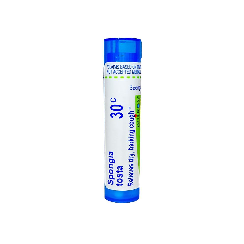 Blue cylindrical medicine bottle label with “30 C” and “50 mg” text on white background
