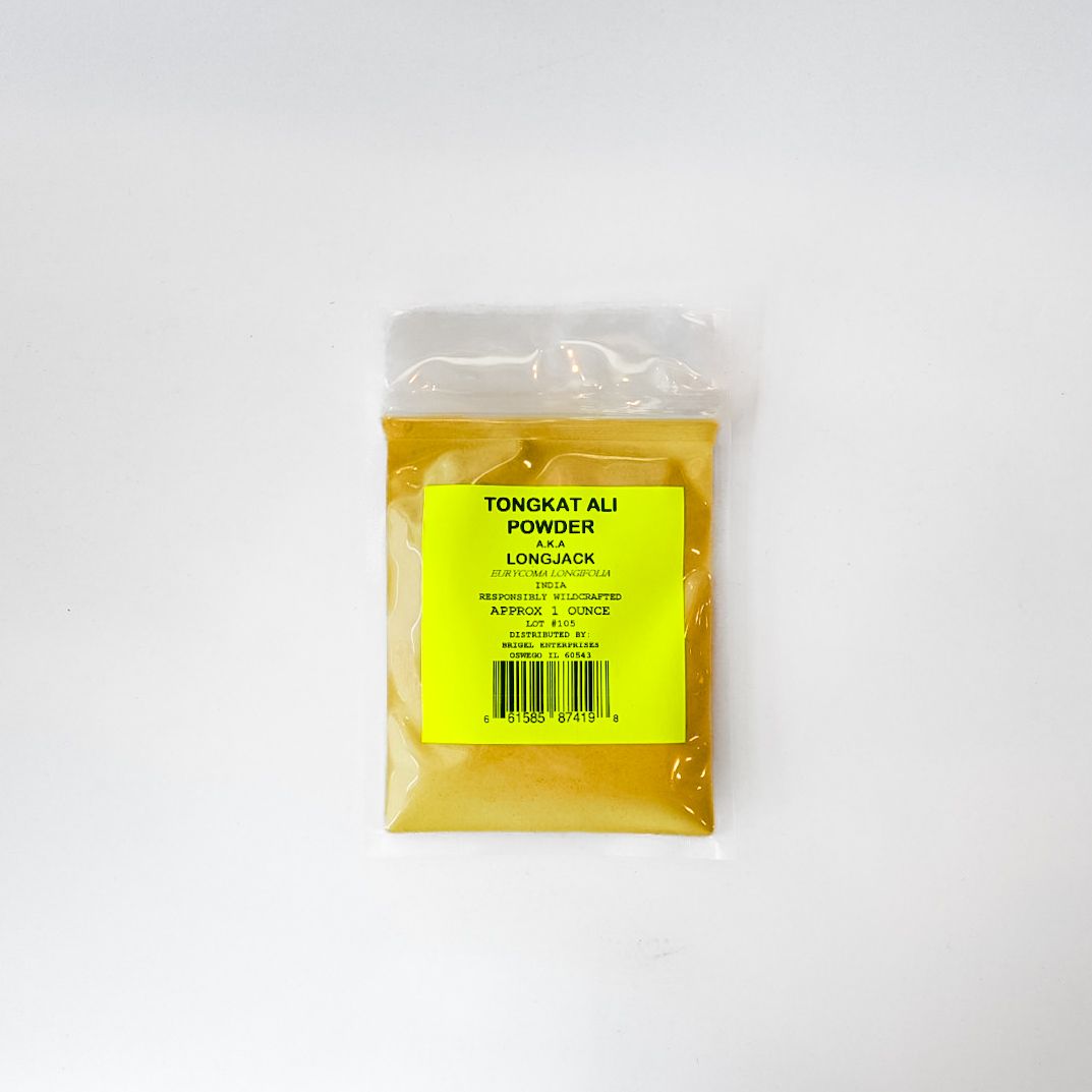 Yellow packaged item with clear top and label on a white background