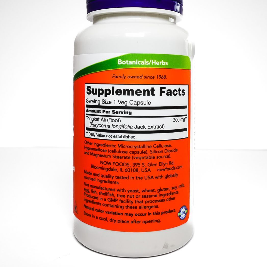NOW TestoJack 300 supplement bottle with purple cap and orange label