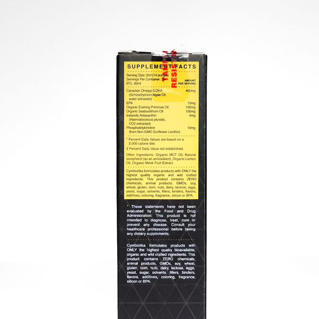Black and gold Omega-3 dietary supplement box labeled “Brain Health” on a white background