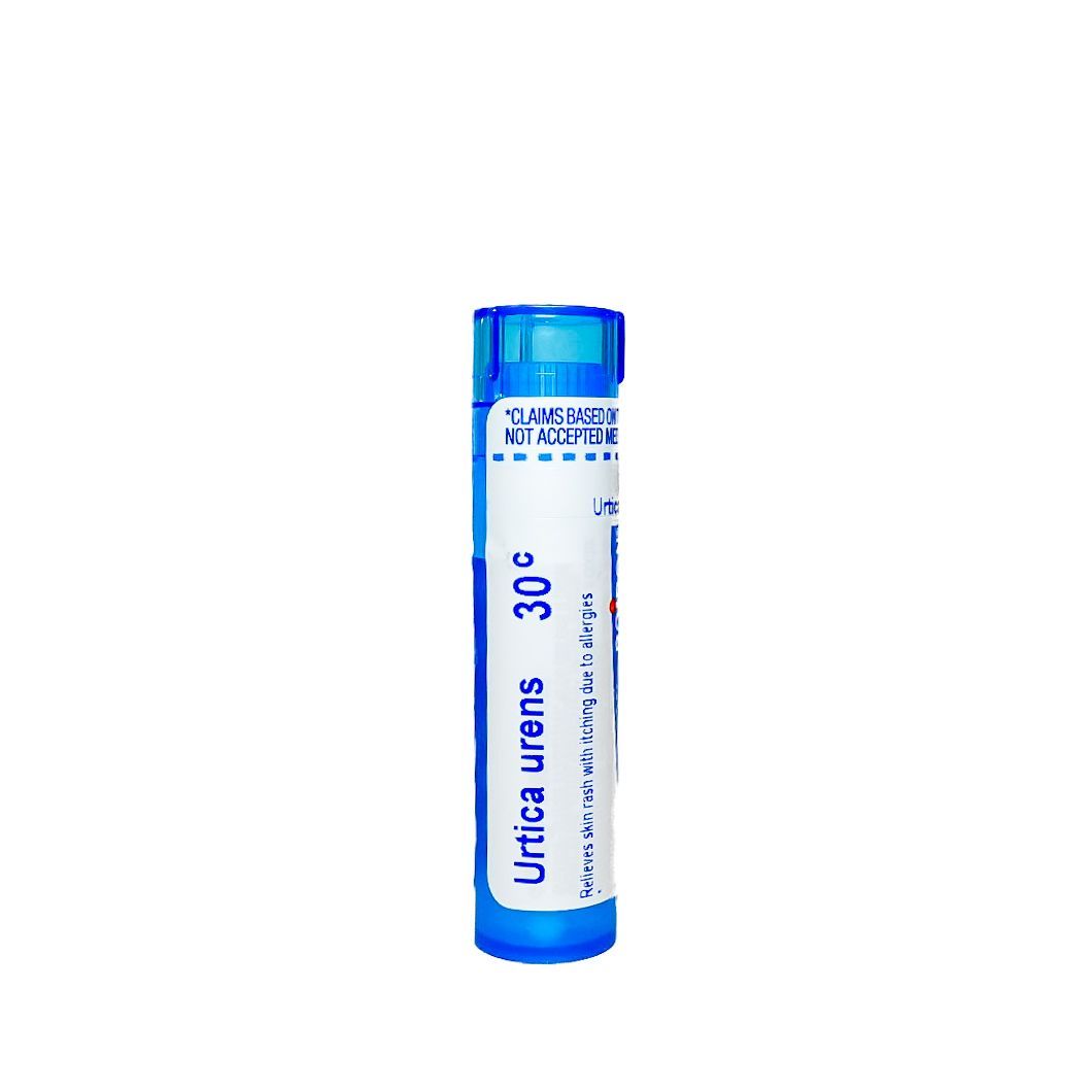 Blue urine sample tube labeled “Urine uren 30°” with a cap, isolated on a white background
