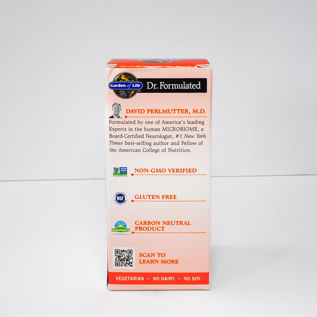 Garden of Life Dr. Formulated Vitamin D3 5000 IU & Zinc supplement box, white and orange packaging