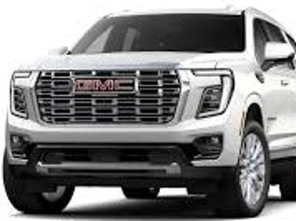 White GMC SUV front view on a white background