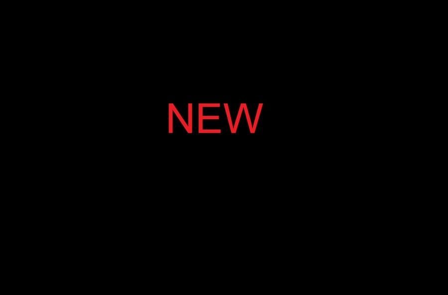 Red “NEW” text centered on a black background