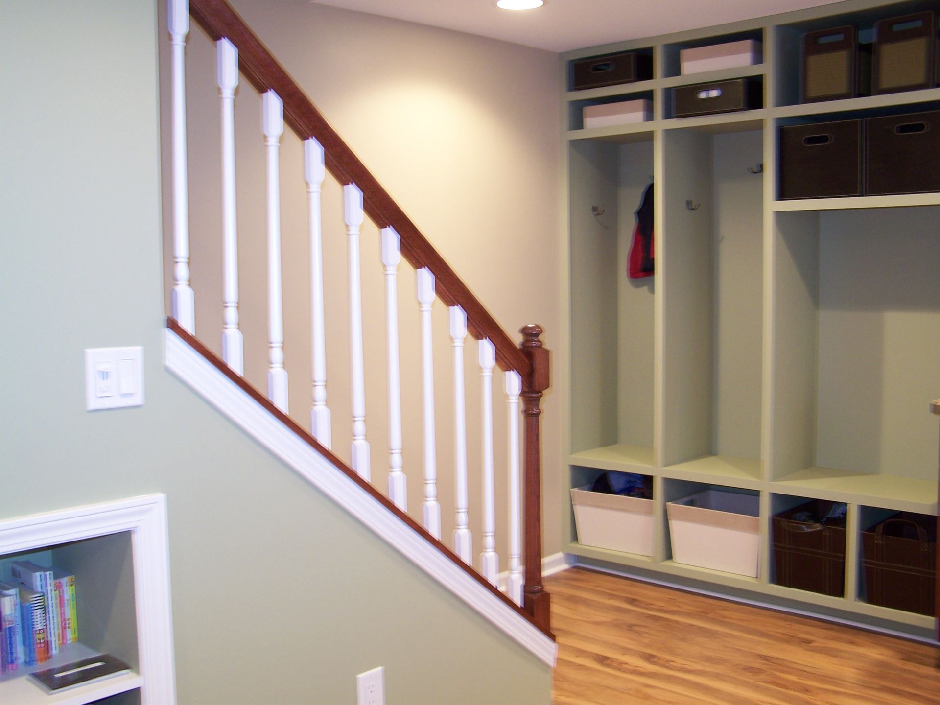 Interior construction finishing of walls and stairway - Build Your Own Home Services, LLC. 
