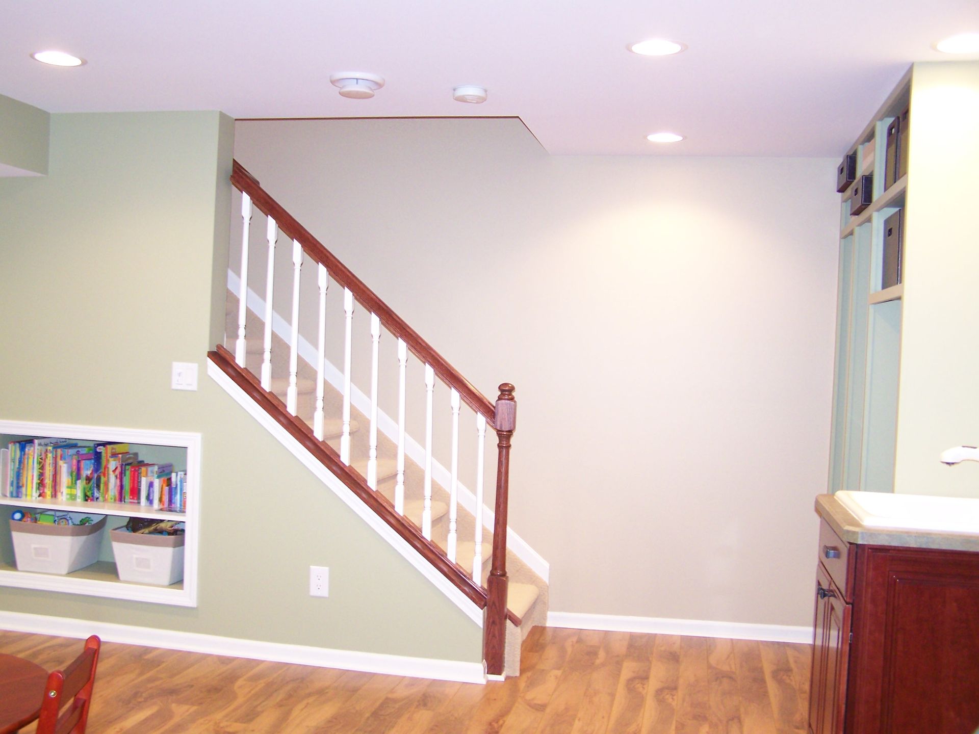 Interior construction finishing of walls and stairway - Build Your Own Home Services, LLC. 