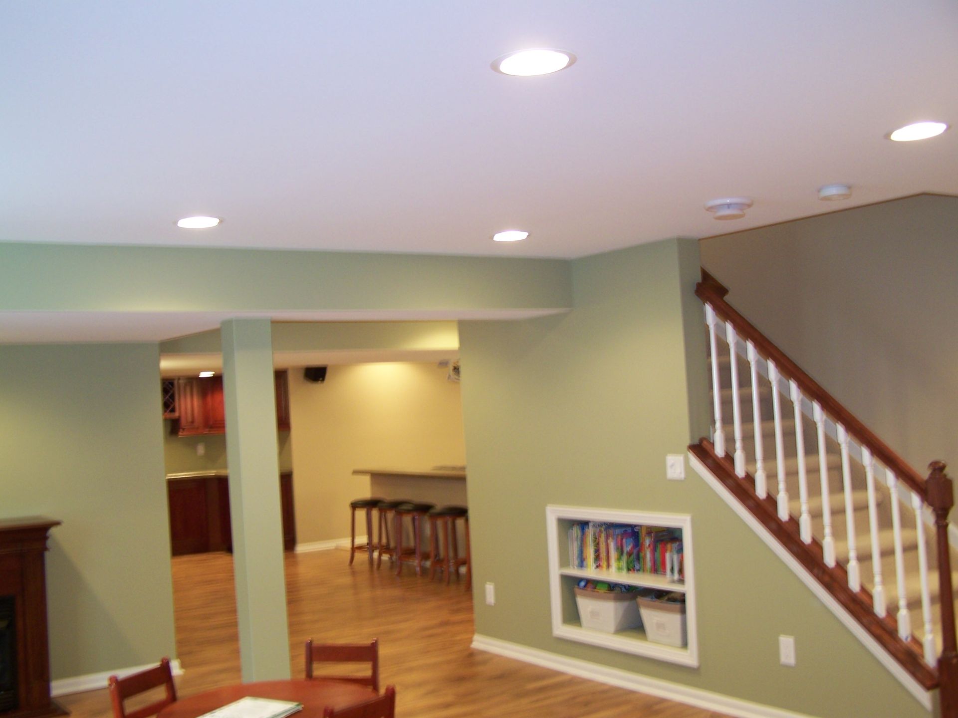 Interior construction finishing of walls and stairway - Build Your Own Home Services, LLC. 