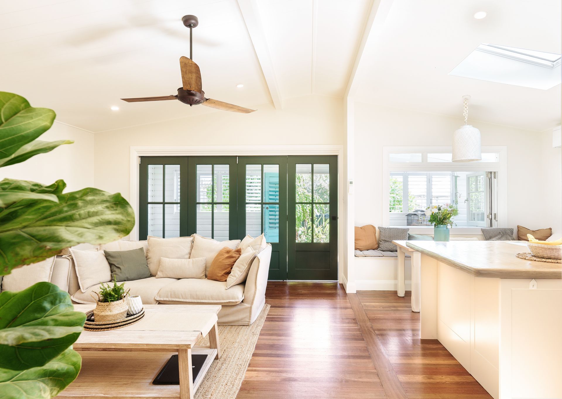 brighton modern coastal home, living and kitchen renovation in brisbane