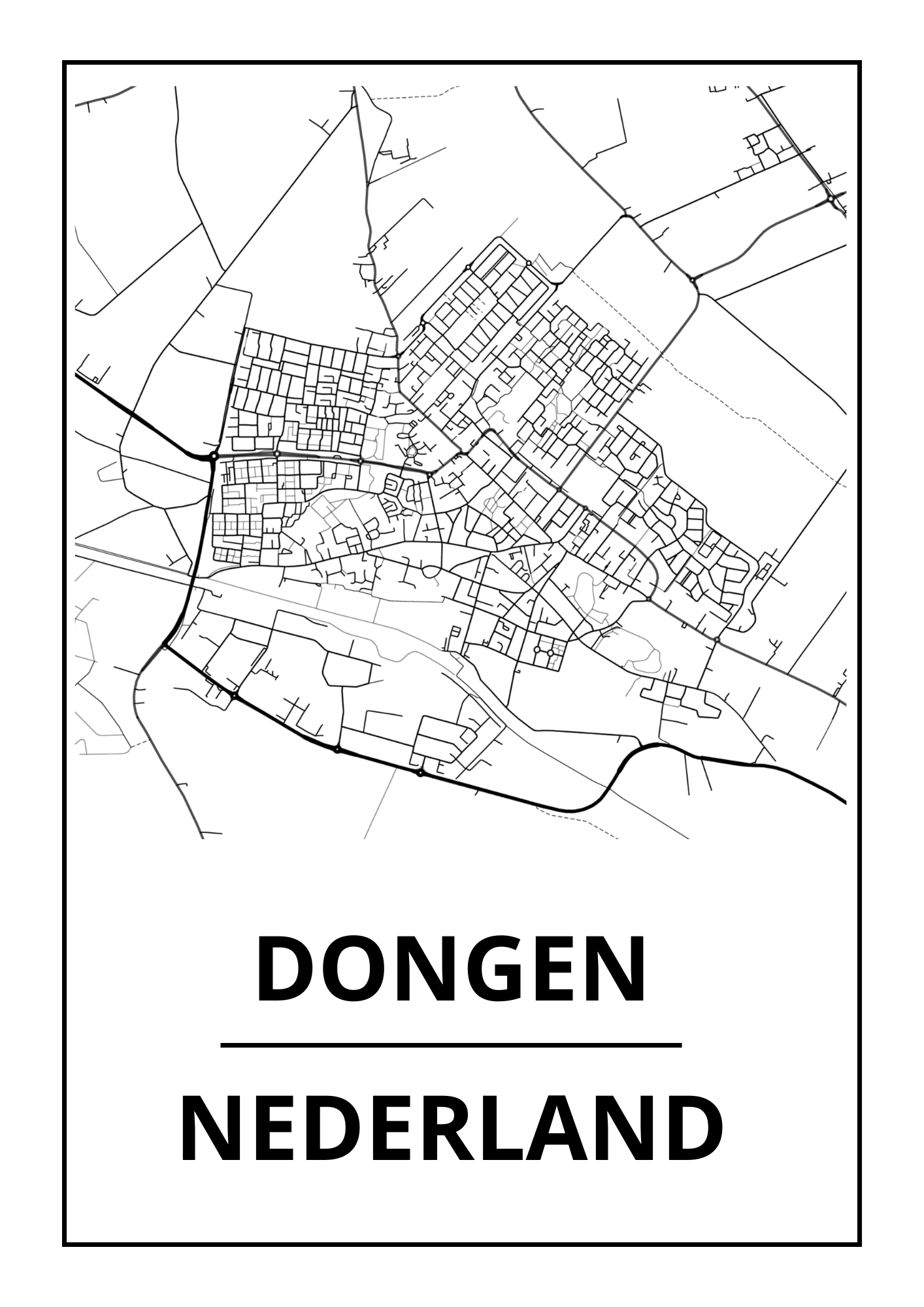 Ingelijste kaart van Dongen