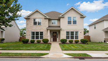 Welcoming residential care home on a sunny suburban street