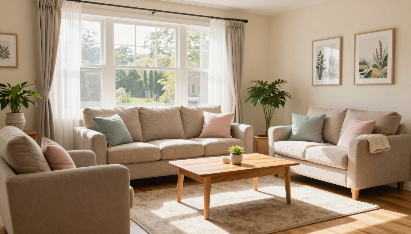 Welcoming residential care home living room