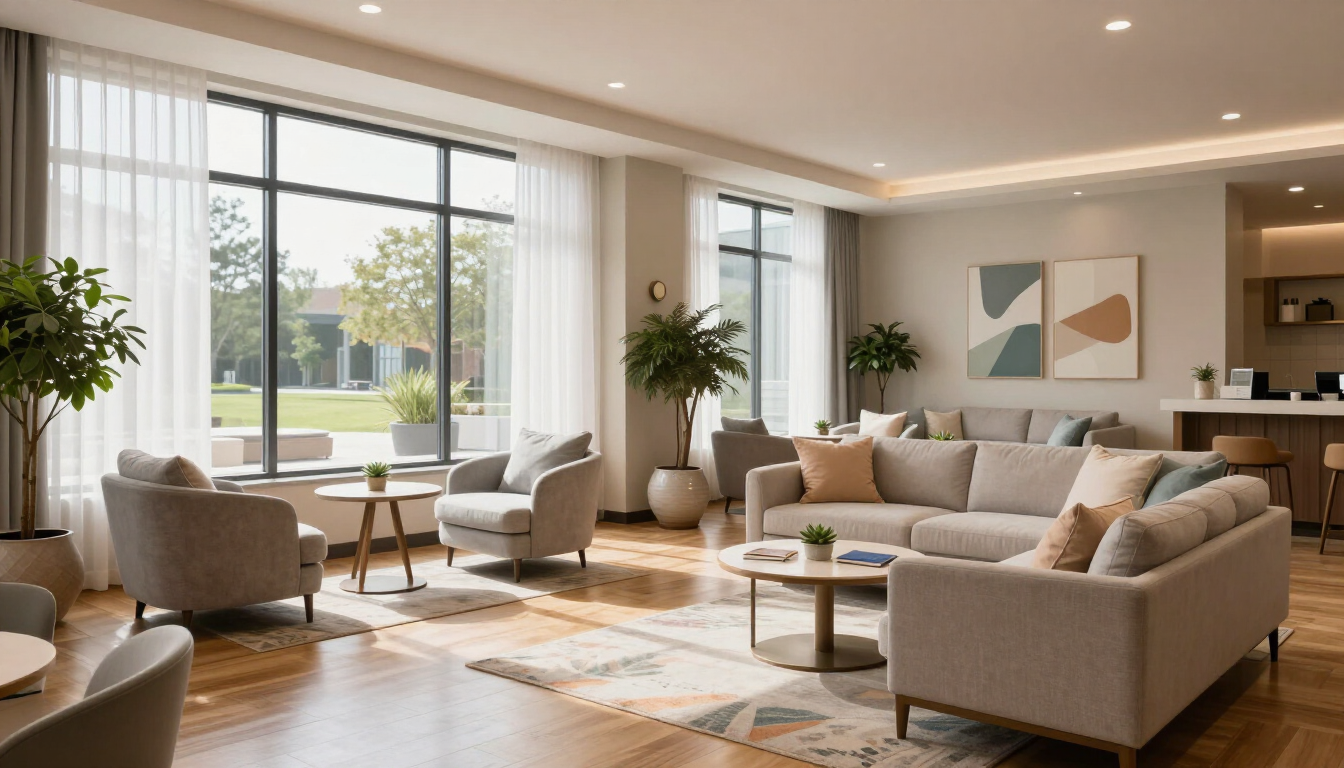 Modern senior living common area