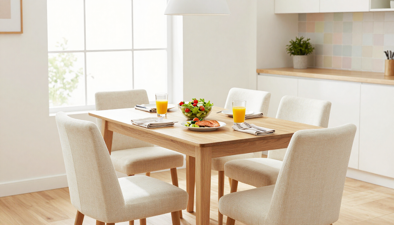 A healthy home-cooked meal on a dining table