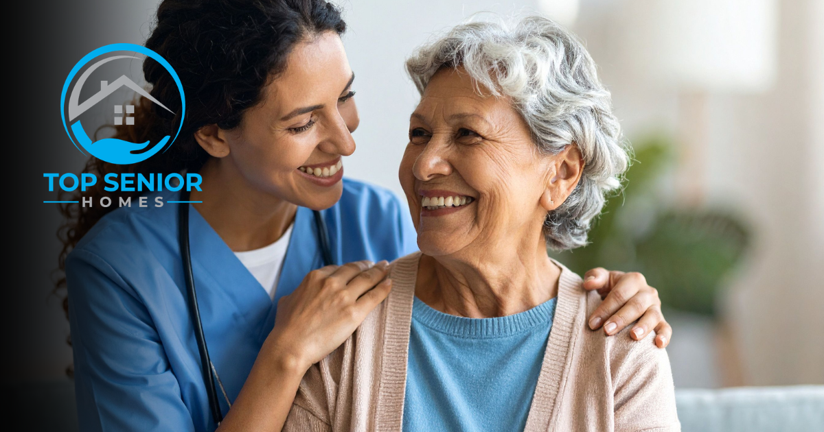 Nurse comforting an older lady