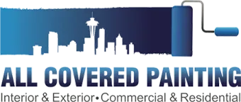 The logo for all covered painting interior and exterior commercial and residential