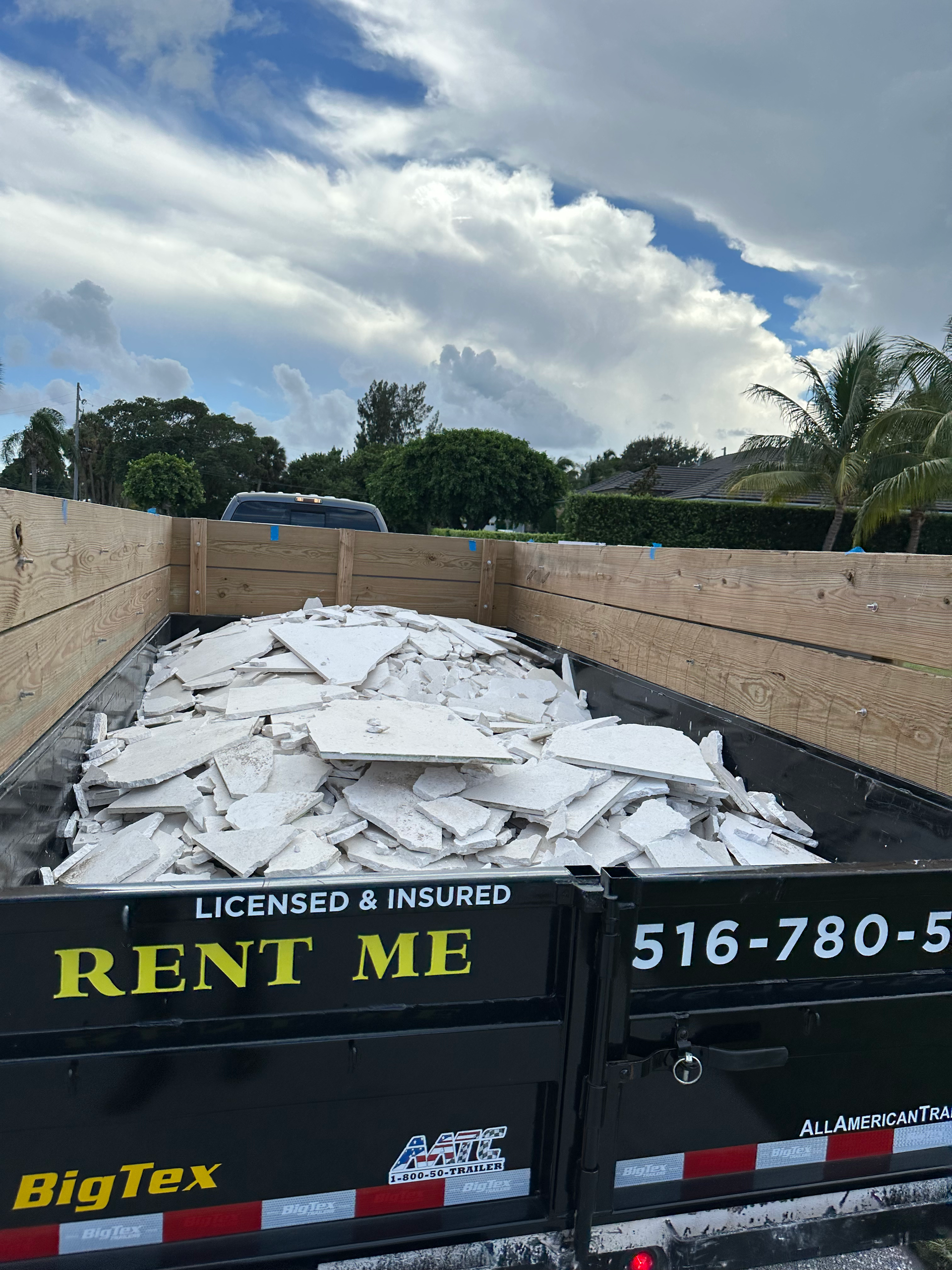 A picture of a debris removal in a truck